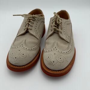Mark Mcnairy Beige Suede Oxfords Red Clay Rubber Soles Size 7